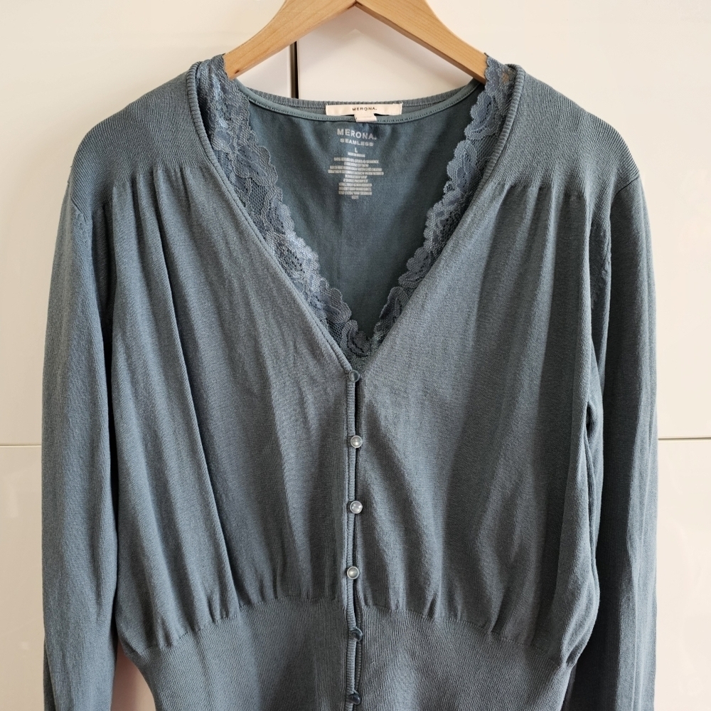 Sea Foam Cardigan and Sleeveless Set